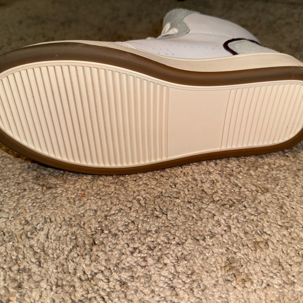 Steve Madden White and Burgundy High-Top Sneakers - Picture 7 of 9
